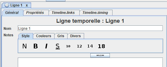 Panneau de ligne temporelle