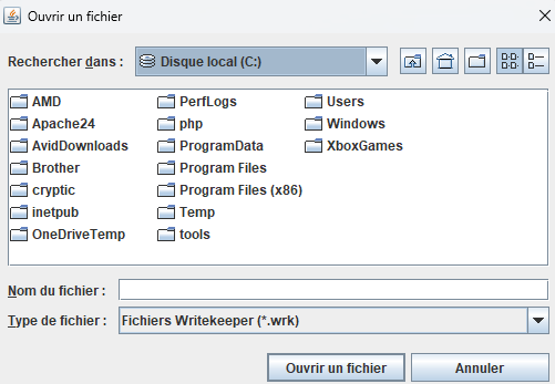 Writekeeper start dialog